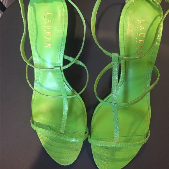 lime green strappy sandals
